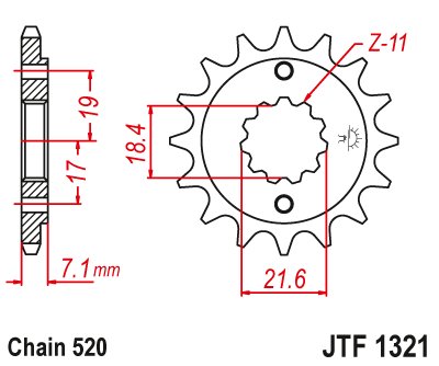 CBR 300 R (2014 - 2022) front sprocket 13tooth pitch 520 jtf132113 | JT Sprockets