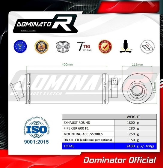 CBR 600 F (1987 - 1990) exhaust silencer st | Dominator