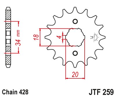 CG 125 (1977 - 2006) steel front sprocket | JT Sprockets