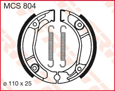 CB 125 S (1973 - 1985) trw brake shoes | TRW