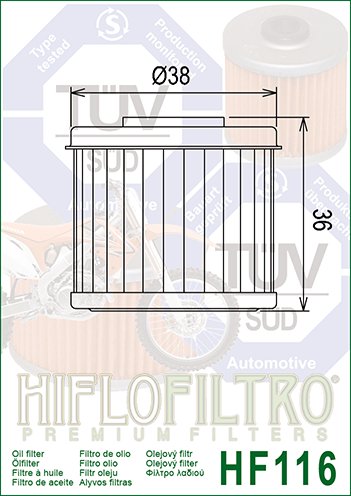 TRX 450 SPORTRAX (2004 - 2013) oil filter | Hiflofiltro