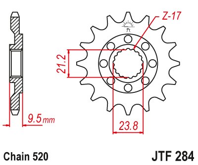 CR 250 R (1988 - 2008) front sprocket 12t 520 pitch jtf28412 | JT Sprockets