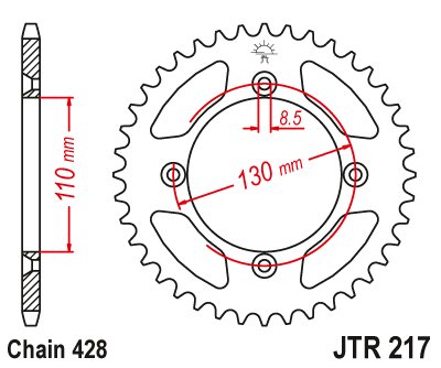 CR 85 R (2003 - 2007) steel rear sprocket | JT Sprockets