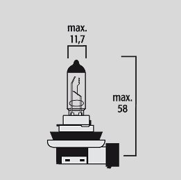 CB 600 F HORNET (2003 - 2006) halogen headlight bulb h11 12v 55w | FLOSSER