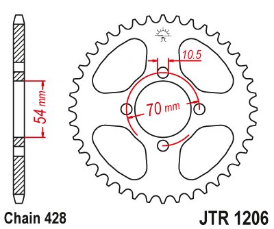 CBR 125 R (2004 - 2010) rear sprocket 42 tooth pitch 428 jtr120642 | JT Sprockets