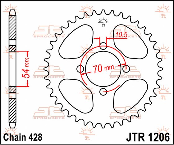 CBR 125 R (2004 - 2010) rear sprocket 42 tooth pitch 428 jtr120642 | JT Sprockets