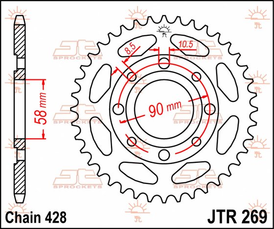 CB 125 T (1982 - 1988) rear sprocket | JT Sprockets