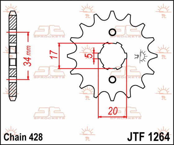 CBR 125 R (2004 - 2017) front sprocket 16tooth pitch 428 jtf126416 | JT Sprockets