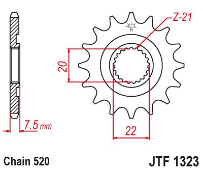 CRF 250 M (2014 - 2014) steel front sprocket | JT Sprockets