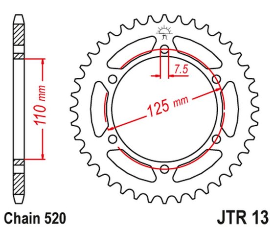 CBR 600 F (1997 - 2013) rear replacement sprocket - 44 teeth, 525 pitch, black | JT Sprockets