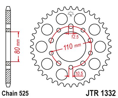 CB 450 (1986 - 1989) rear sprocket 40 tooth pitch 525 jtr133240 | JT Sprockets