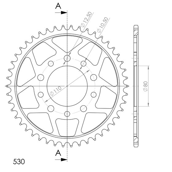 VFR 750 F (1986 - 1989) supersprox rear sprocket 1334.45 | Supersprox