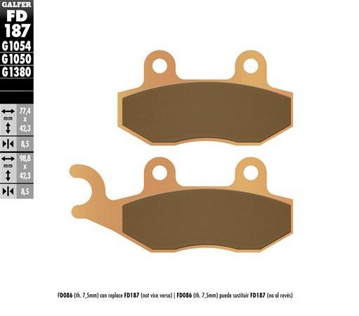 CMX 250 REBEL (1996 - 1998) hh sintered brake pads | GALFER