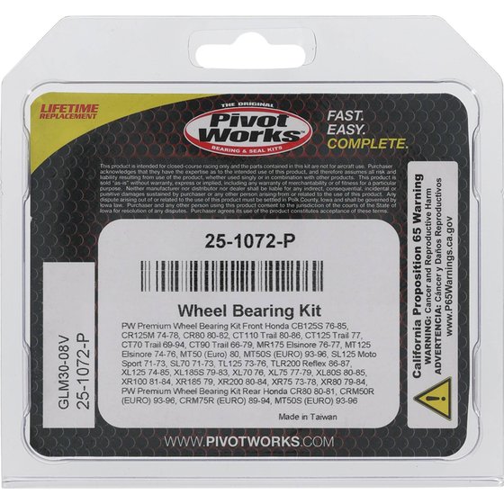 CT 110 (1980 - 1986) wheel bearing kit front | All Balls