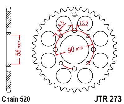 CA 125 REBEL (1995 - 2001) rear sprocket 44 tooth pitch 520 jtr27344 | JT Sprockets