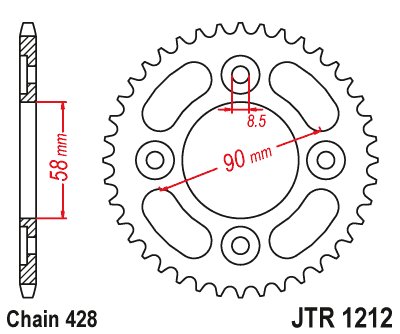 ANF 125 INNOVA (2003 - 2014) steel rear sprocket | JT Sprockets