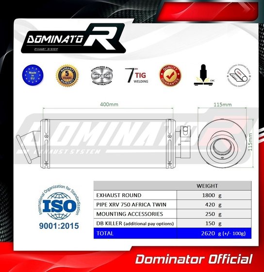 XRV 750 (1996 - 2003) exhaust silencer round | Dominator