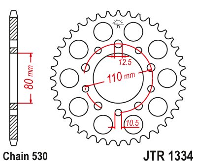 FT 500 (1982 - 1984) rear sprocket 46 tooth pitch 530 | JT Sprockets