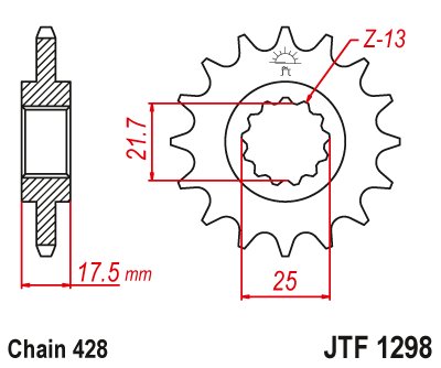 VT 250 FL SPADA (1989 - 1990) steel front sprocket | JT Sprockets