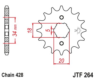 CBZ 125 (2001 - 2001) steel front sprocket | JT Sprockets