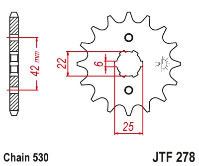 CJ 360 T (1978 - 1978) steel front sprocket | JT Sprockets