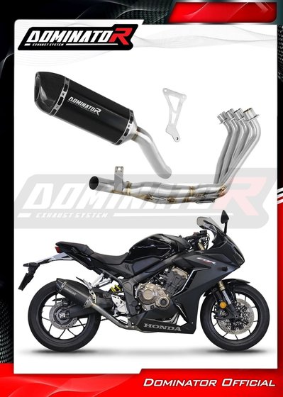 CB 650 R (2019 - 2023) full exhaust system silencer hp1 black | Dominator