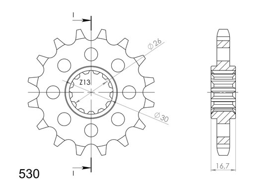 VTR 1000 F SUPERHAWK (1997 - 2006) supersprox front sprocket 333.16rb with rubber bush | Supersprox