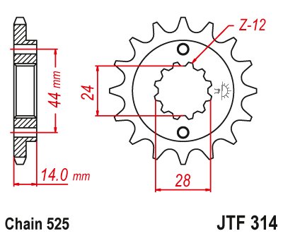 XRV 750 (1990 - 2003) front sprocket 16tooth pitch 525 jtf31416 | JT Sprockets