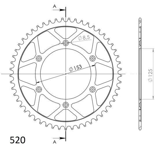 CRF 230 L (2008 - 2009) steel rear sprocket | Supersprox