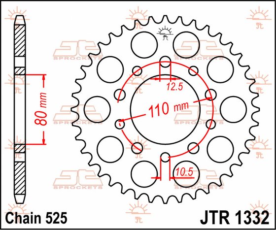 VT 600 C SHADOW (1988 - 2007) rear sprocket 40 tooth pitch 525 jtr133240 | JT Sprockets