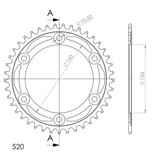 CBR 600 RR (2003 - 2017) supersprox steel rear sprocket ho cbr600/1000 (520) black 41 | Supersprox