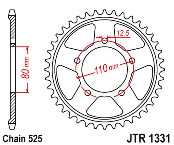 CRF 1100 L AFRICA TWIN ADVENTURE SPORTS (2020 - 2021) rear sprocket 42t 525 black | JT Sprockets