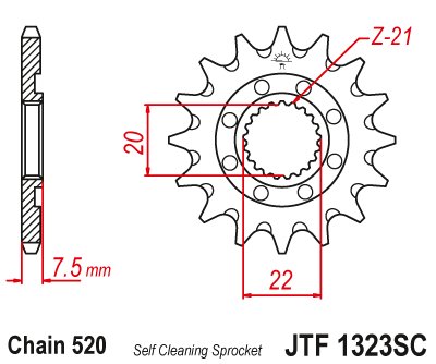 CRF 250 X (2004 - 2017) lightweight self-cleaning front sprocket | JT Sprockets