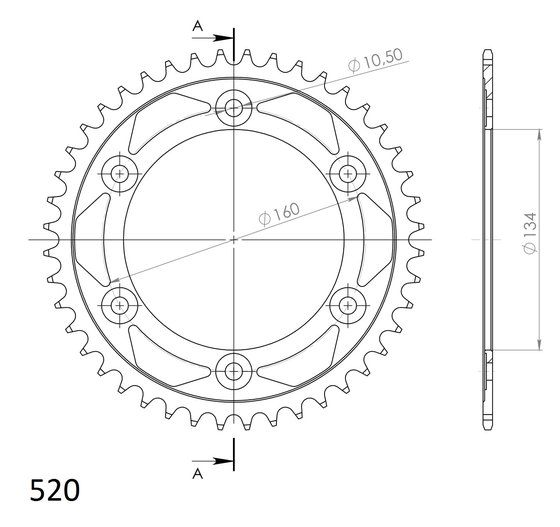 CBR 600 RR (2003 - 2017) supersprox steel rear sprocket ho cbr600/1000 (520) black 44 | Supersprox