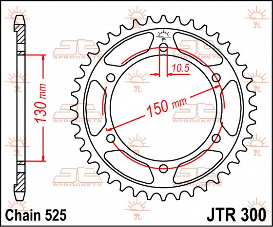 XL 600 V TRANSALP (1987 - 2000) rear sprocket 48 tooth pitch 525 jtr30048 | JT Sprockets