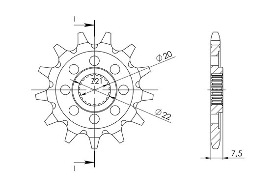 CR 125 R (2004 - 2007) front sprocket | Supersprox