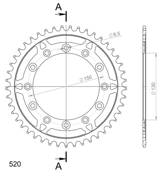 XL 600 R (1983 - 1987) supersprox rear sprocket 245/2.41 | Supersprox