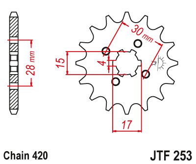 MBX 50 S (1985 - 1987) front sprocket 15tooth pitch 420 jtf25315 | JT Sprockets