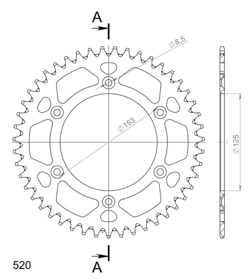 CRF 150 F (2006 - 2022) supersprox alu rear sprocket ho cr/crf red 47 | Supersprox