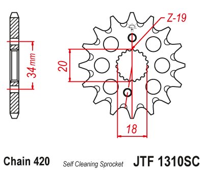 CRF 150 F (2007 - 2017) lightweight self-cleaning front sprocket | JT Sprockets