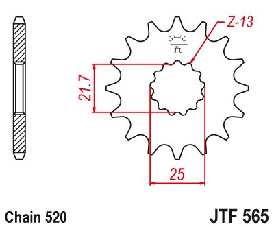 VT 600 C SHADOW (1988 - 1988) front sprocket 15tooth pitch 520 jtf56515 | JT Sprockets