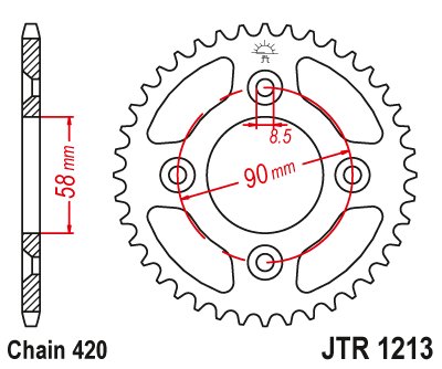 CRF 50 F (2004 - 2023) steel rear sprocket | JT Sprockets