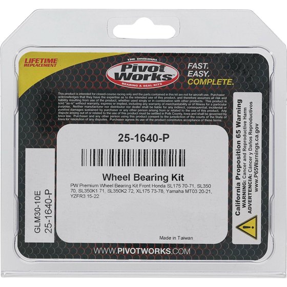 XL 175 (1973 - 1978) wheel bearing kit front | All Balls