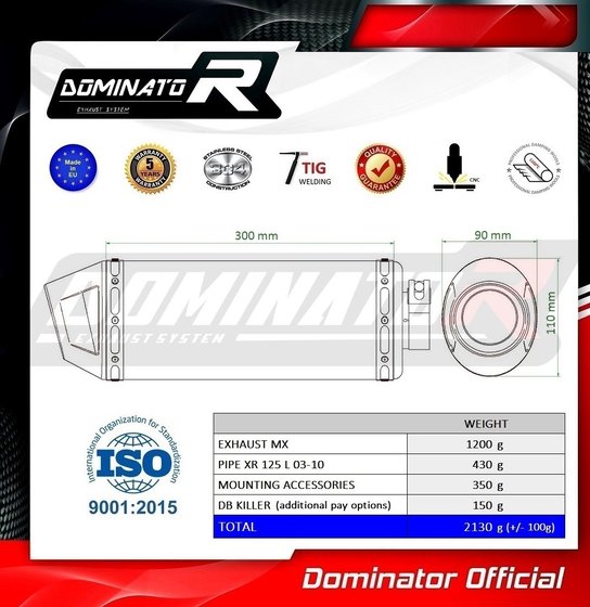 XR 125 (2003 - 2013) exhaust silencer mx2 | Dominator