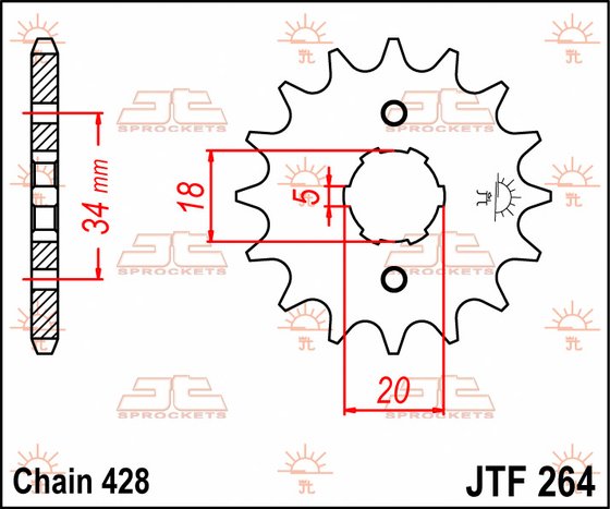 CB 175 (1969 - 1978) steel front sprocket | JT Sprockets