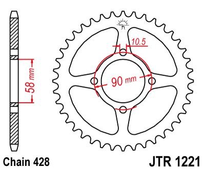 CBR 125 R (2011 - 2017) chain wheel 45t pitch 428 | JT Sprockets