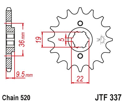 CR 480 (1982 - 1983) front sprocket 13t pitch 520 jtf33713 | JT Sprockets