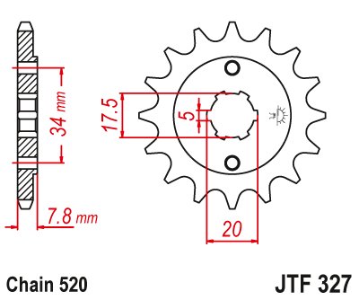 CRF 150 F (2003 - 2018) front sprocket 13tooth pitch 520 jtf32713 | JT Sprockets