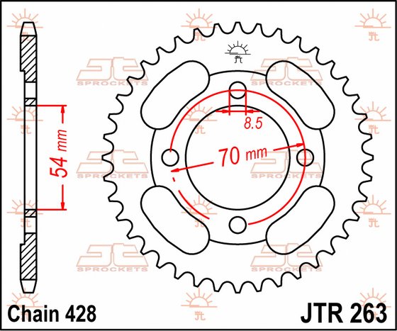 NF 100 SUPRA (1999 - 2003) steel rear sprocket | JT Sprockets