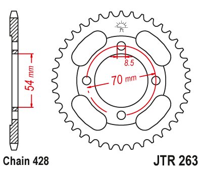 NF 100 SUPRA (1999 - 2003) steel rear sprocket | JT Sprockets